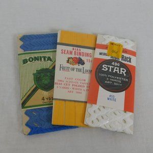 Rick Rack Seam Binding Lot of 3 New Unopened Bonita Star Fruit of the Loom Mixed
